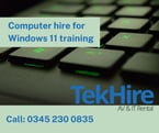 Computer hire for Microsoft Windows 11 staff training