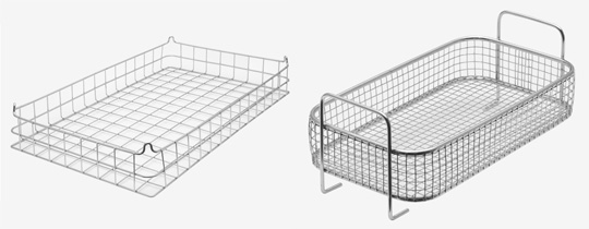 Ultrasonic de-greasing basket
