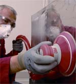 A picture of Abrasive Discs in use
