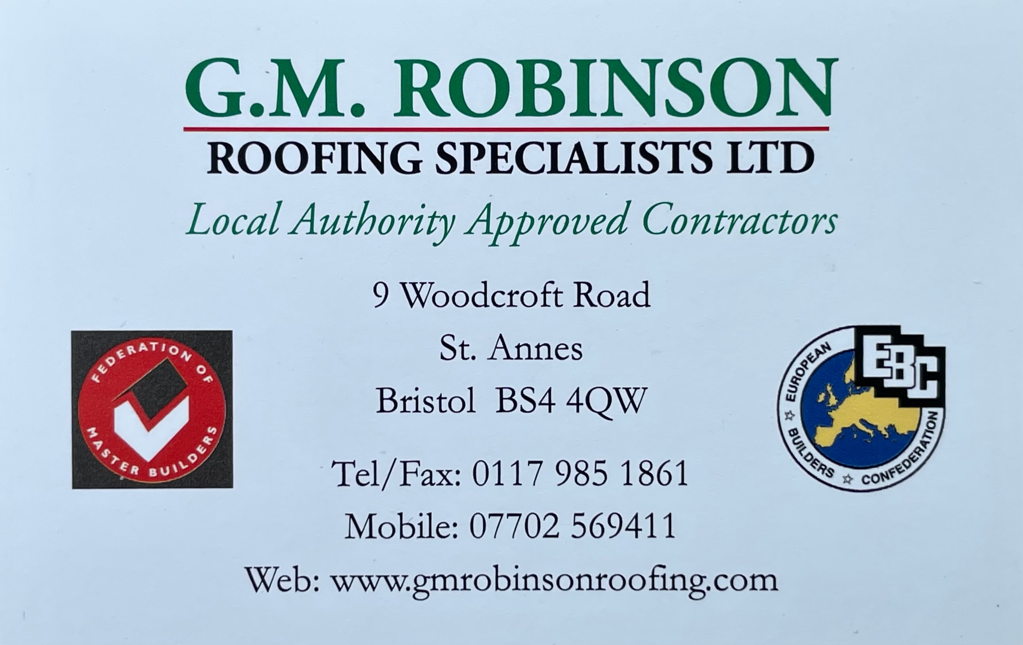 GM Robinson Roofing Specialists Ltd
