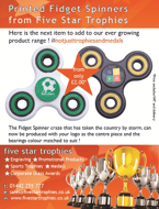 Printed Fidget Spinners from Five Star Trophies