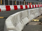 Concrete barriers help to keep workers in UKs largest railway concourse safe