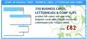250 Business Cards, Letterheads & Comp Slips