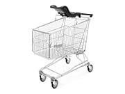 210 litre supermarket trolley with raised babyseat