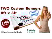 Two Custom Banners 8ft x 3ft