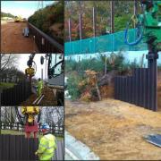 Plastic Piling for retaining walls on the Motorway