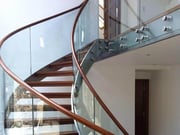 Stainless Steel and Glass Helical Staircase