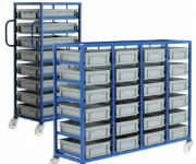 Container Tray Racks with Wheels