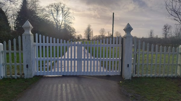 Pair Hardwood Painted Gates