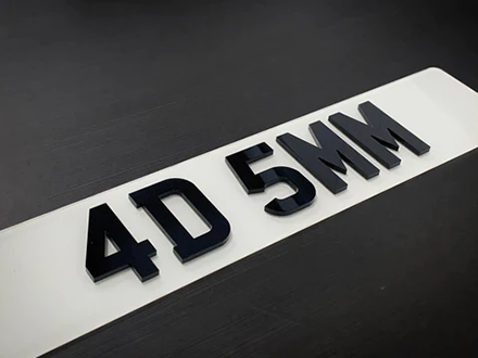 Trade 4D Acrylic Number Plate Letters