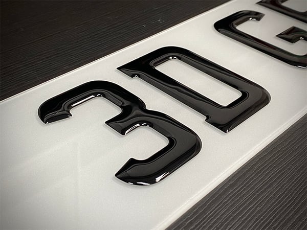 3D Gel Resin Car Registration Digits