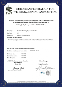 ISO 3834 Certificate