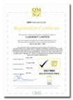 Lasermet ISO 9001 Certificate