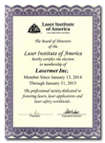 Lasermet Inc LIA Certificate