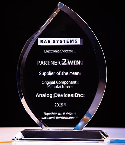 BAE Systems Honours Analog Devices with a Supplier of the Year Award 