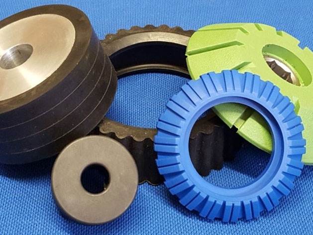 Rubber rollers and wheels