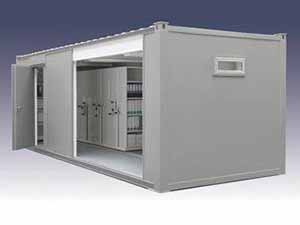 Mobile Shelving in Container or Portable Cabin