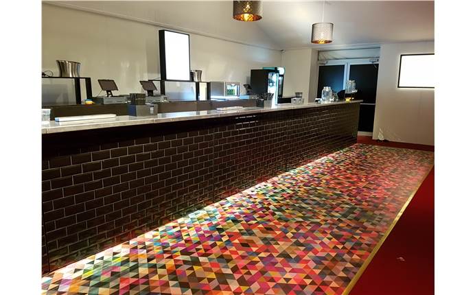 Printed Harlequin floors rolled out for the opening of the Embankment Cinema