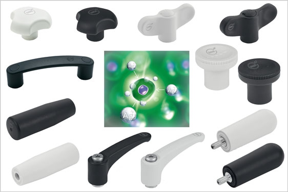 Elesa components with silver ions for sanitisation against microbes, bacteria and fungi and
