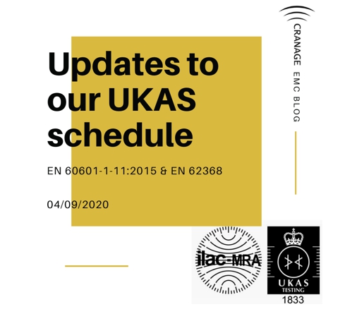 Updates to our UKAS schedule