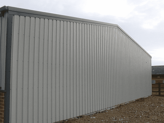 End gable sheeted with flashings installed