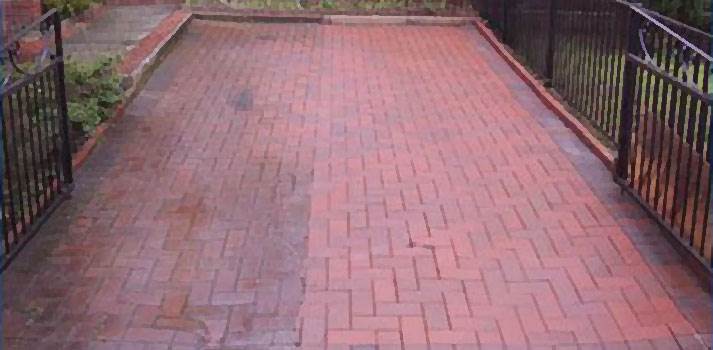 Example of driveway cleaning service results