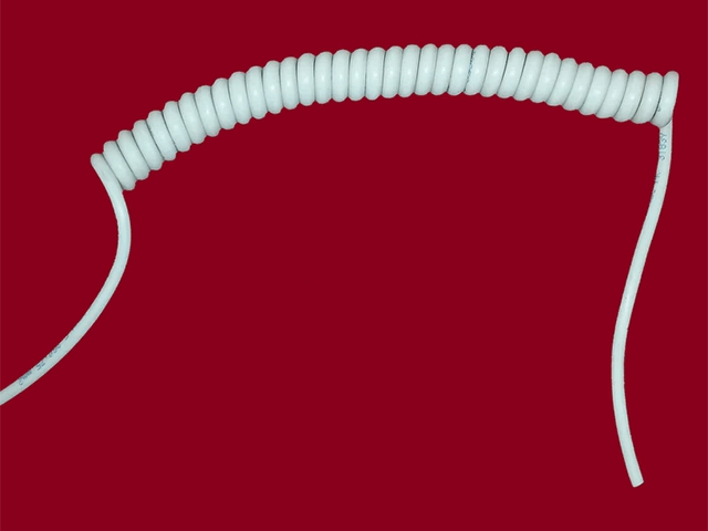 2 Core White LSZH Coiled Cables