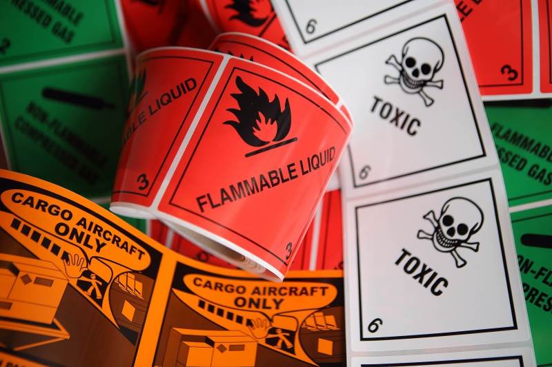 Off the shelf warning labels and placards.