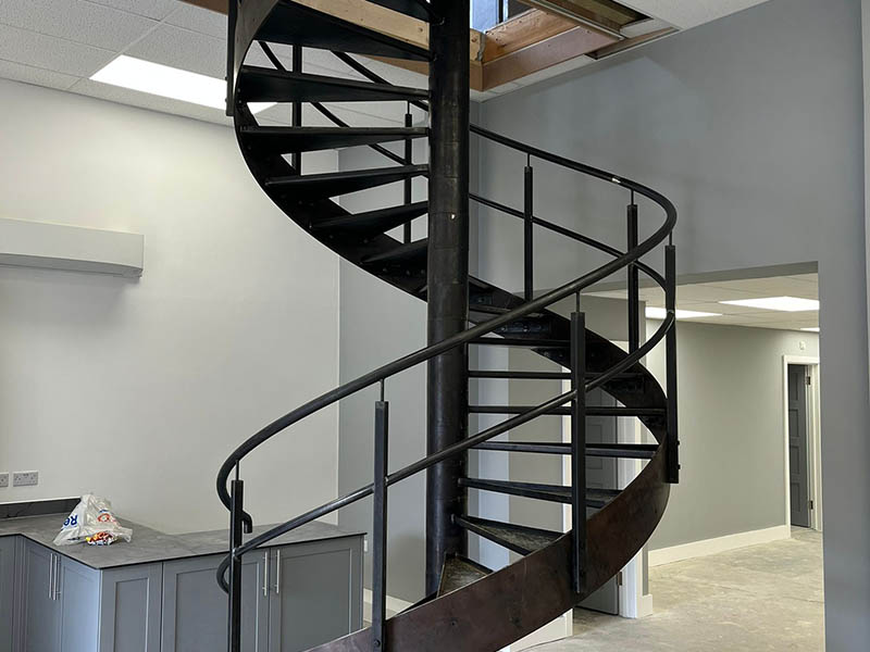 Spiral Staircase. Blackened Finish