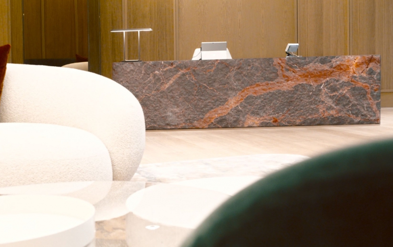 A Marble Reception Desk for Kings Road, Chelsea