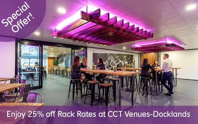 Enjoy 25% off Rack Rates at CCT Venues-Docklands