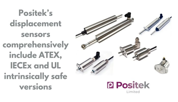 Positek’s displacement sensors comprehensively include ATEX, IECEx and UL intrinsically safe versions