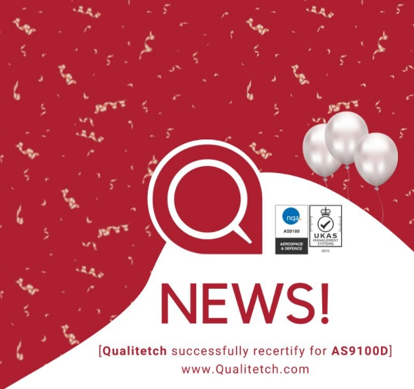 Qualitetch Components Ltd has successfully achieved AS9100D recertification