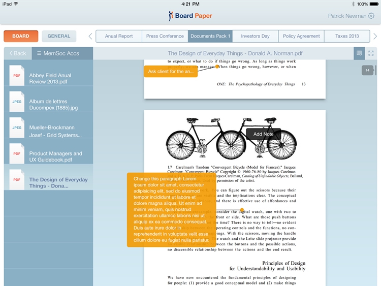 Abbeyfield - Bespoke Boardpaper iPad App