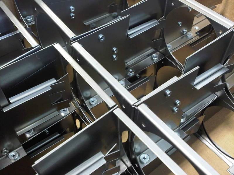 Mild steel chassis for fibre optics lighting unit