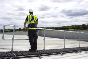 New rooftop walkway with guardrail solution