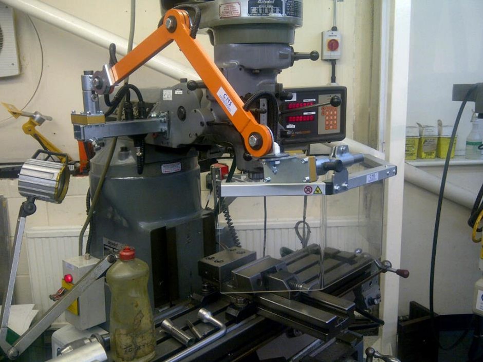 Vertical Milling Machine guard with interlocks