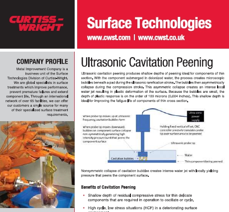 NEW BROCHURE - Ultrasonic Cavitation Peening & Laser Peening