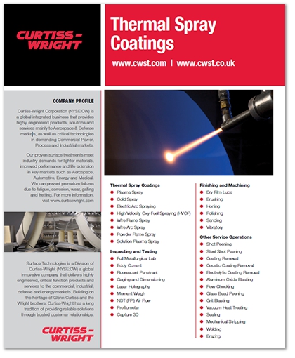 NEW BROCHURE - Thermal Spray Coatings 