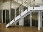 Powder-coated steel with stainless steel handrails