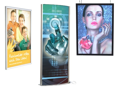 Backlit displays light boxes