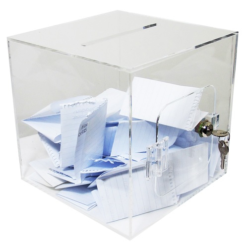 Counter top suggestion box (ballot box)
