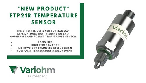 Variohm EuroSensor's new ETP21R temperature sensor is spec'd for railway applications