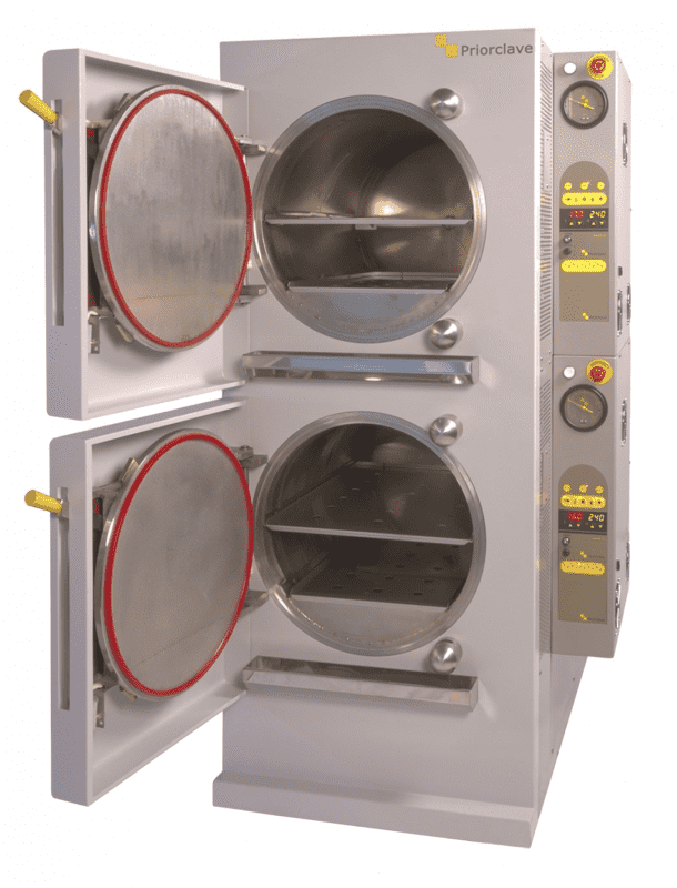  Stackable Autoclaves from Priorclave give Labs Greater Sterilising Flexibility.